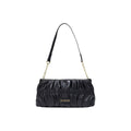 Love Moschino Pleated Polyurethane Shoulder Bag — Black