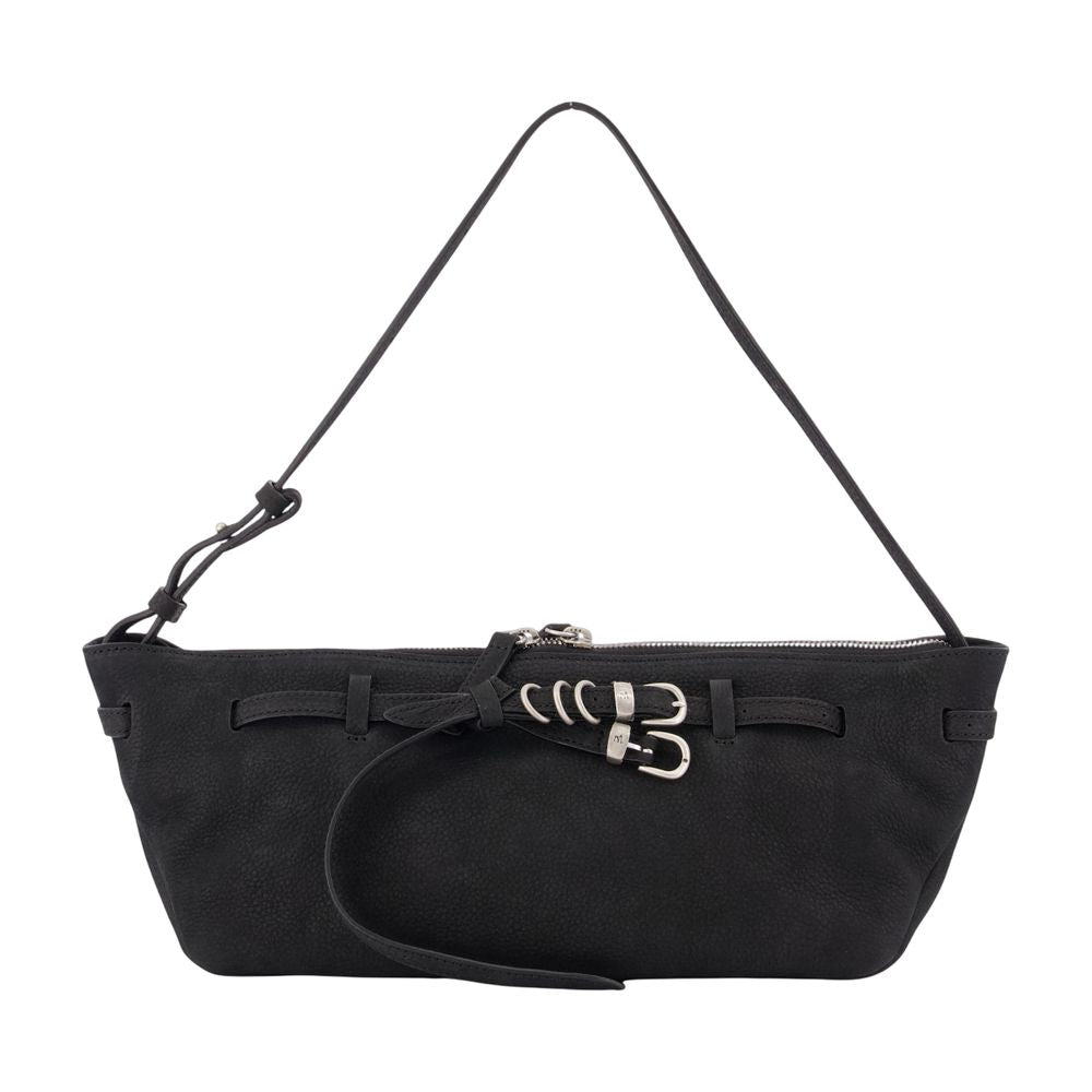 Margesherwood Belted Leather Shoulder Bag — Black