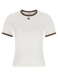 Camiseta CourrèGes con ribete en contraste - Blanco