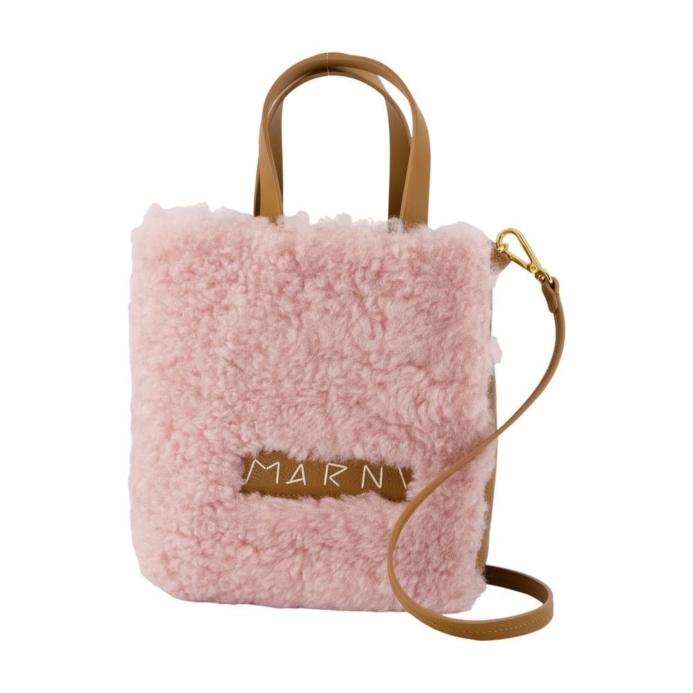 Marni Sheepskin Leather Tote Bag — Pink
