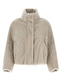 Brunello Cucinelli Curly Shearling Down Jacket — Beige