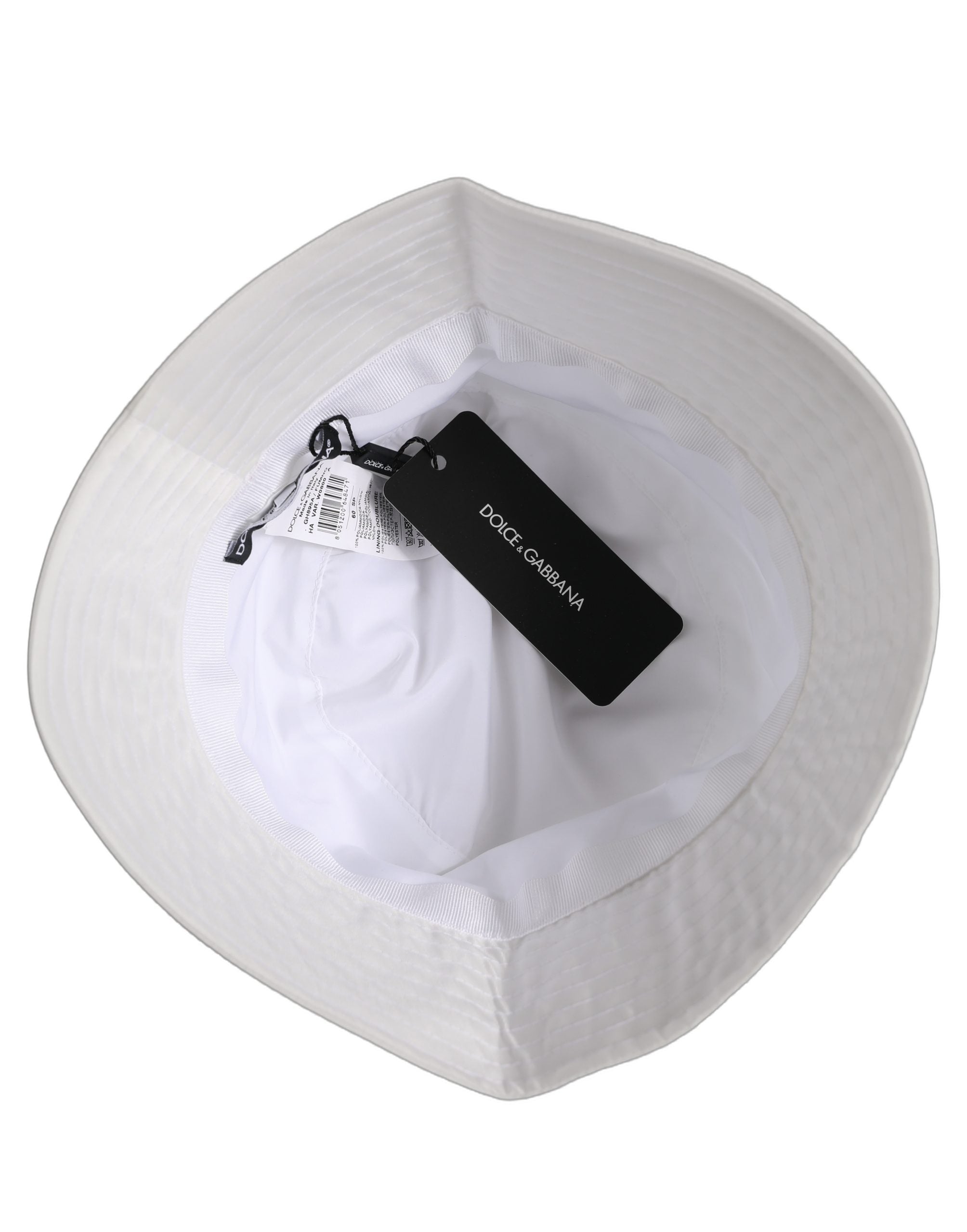 Dolce & Gabbana HAT10029 Nylon Wide Brim Bucket Hat — White