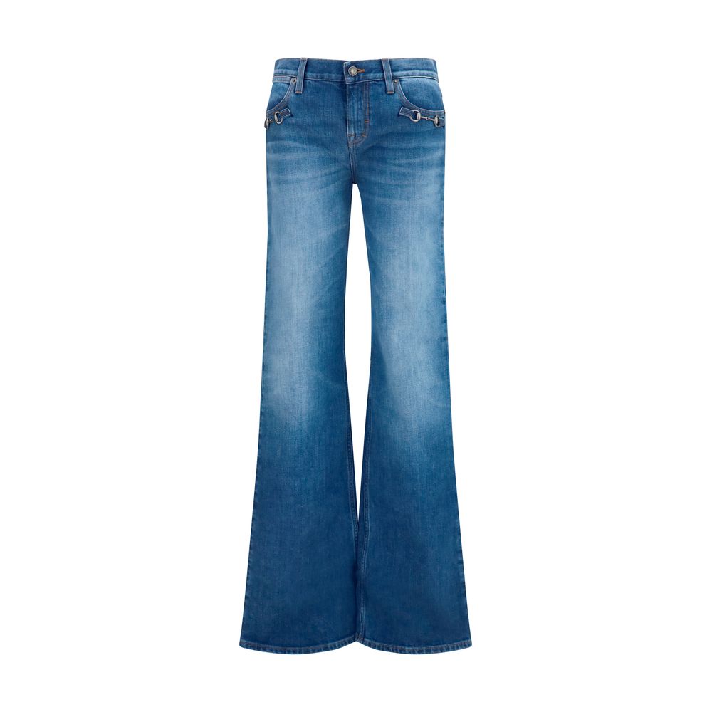 Gucci Horsebit Flared Jeans — Blue