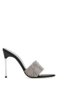 Gucci Crystal-Embellished Fabric Mule — Gray
