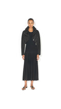 Maison AlaïA Pleated Mousseline Dress — Black