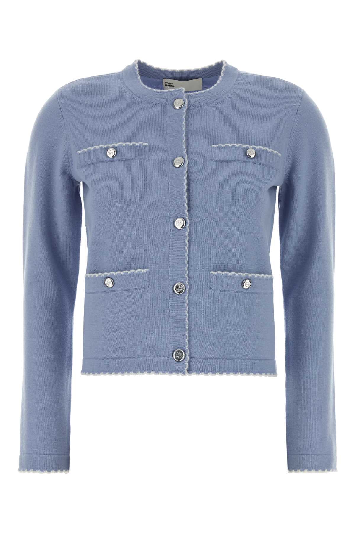 Tory Burch Wool Cardigan — Blue