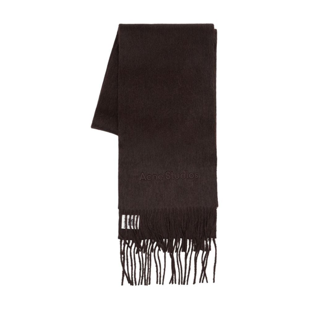 Acne Studios Wool Fringed Scarf — Brown