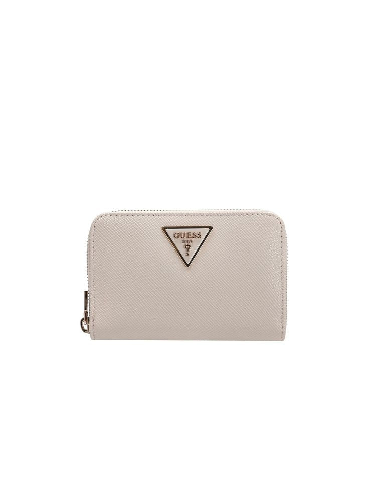 Guess Saffiano Textured Polyurethane Wallet — Beige