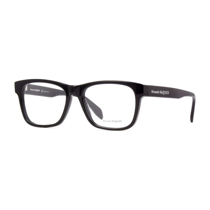 Alexander McQueen AM0307O001 Square-Frame Acetate Eyeglasses — Black