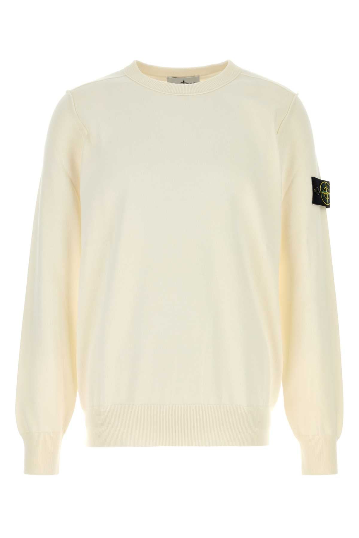 Stone Island Crew-Neck Cotton Sweater — White