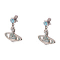 Vivienne Westwood Turquoise-Embellished Orb Drop Earrings — Silver