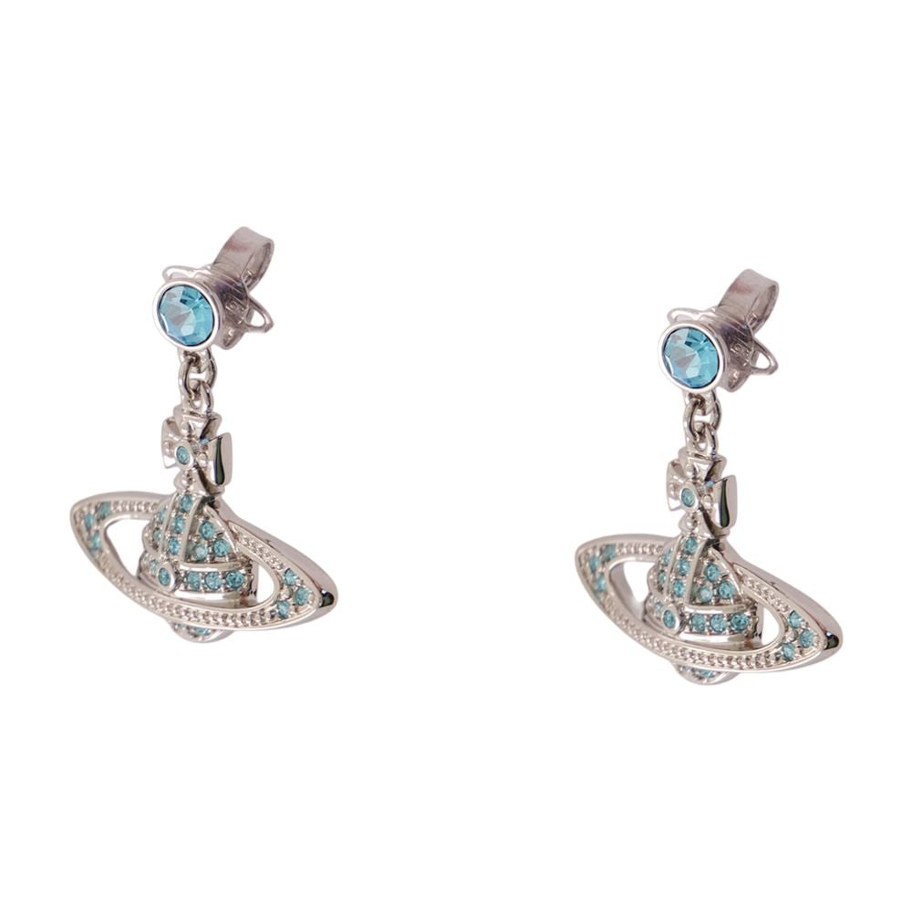Vivienne Westwood Turquoise-Embellished Orb Drop Earrings — Silver