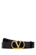 Valentino Garavani VLogo Metal Buckle Belt — Black