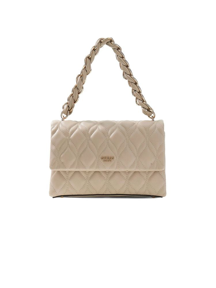 Guess Maxine Flap Crossbody Bag — Beige