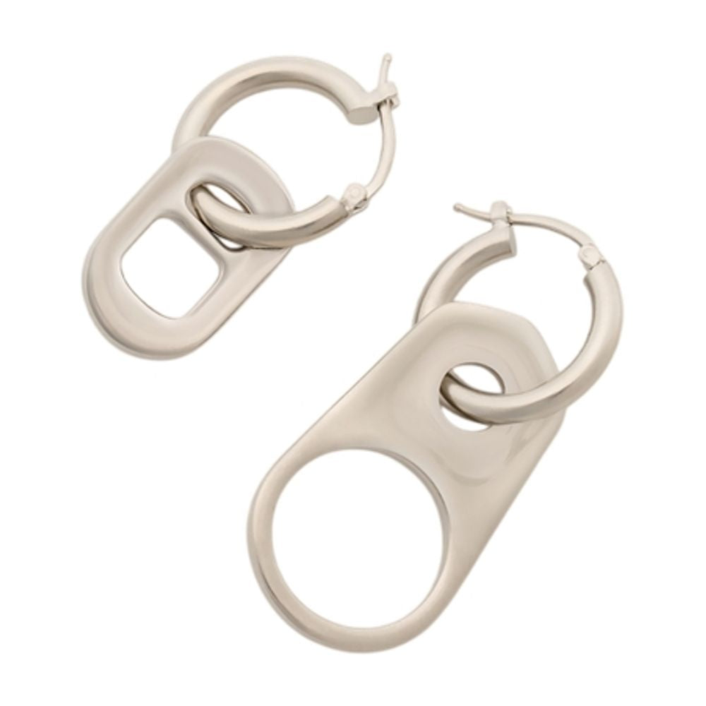 MM6 Maison Margiela Closure Earrings — Silver
