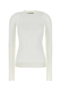 Sportmax Ribbed Nylon Blend Sweater — White
