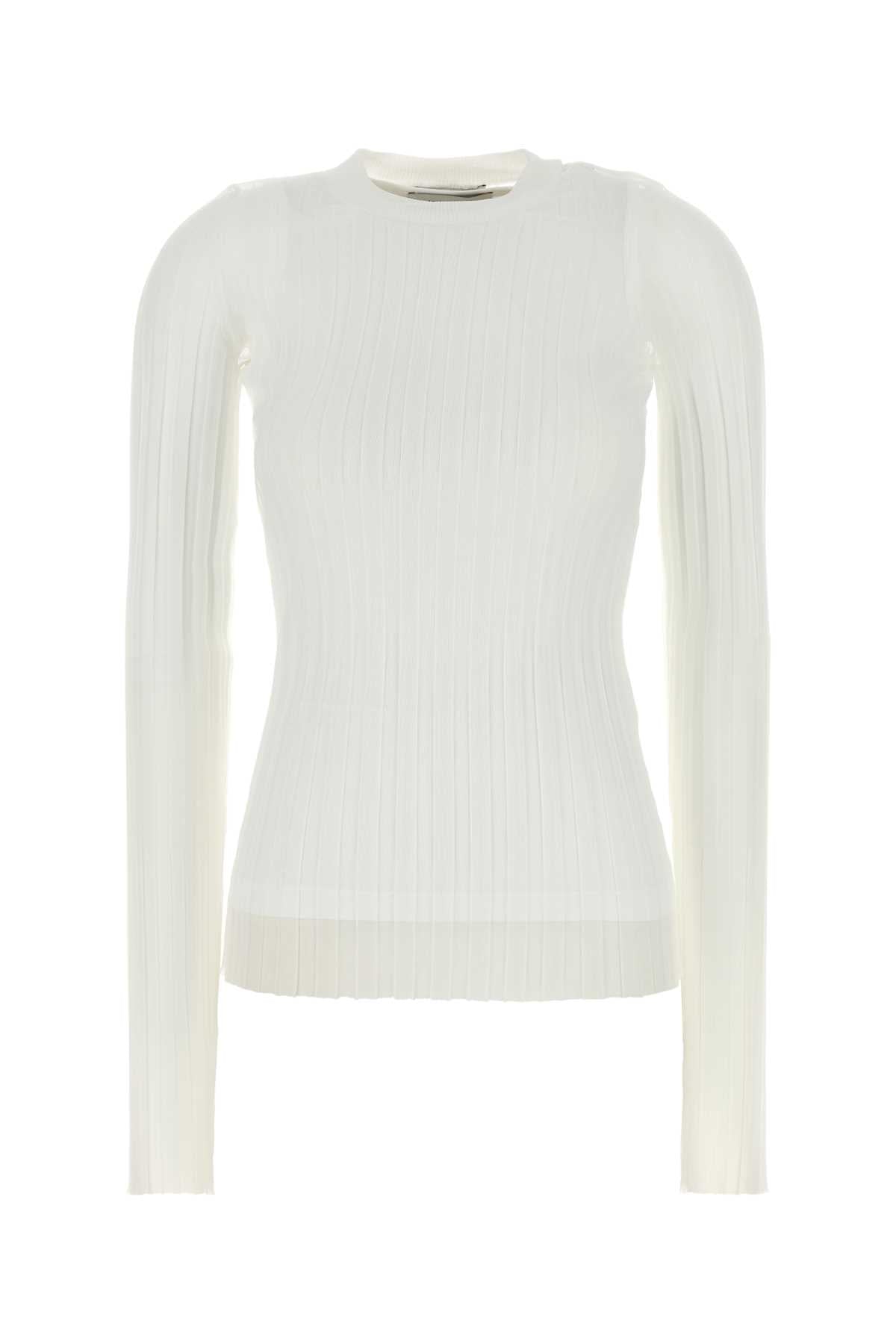 Sportmax Ribbed Nylon Blend Sweater — White