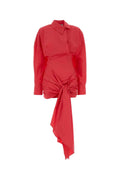 The Attico Tie-Waist Cotton Dress — Red