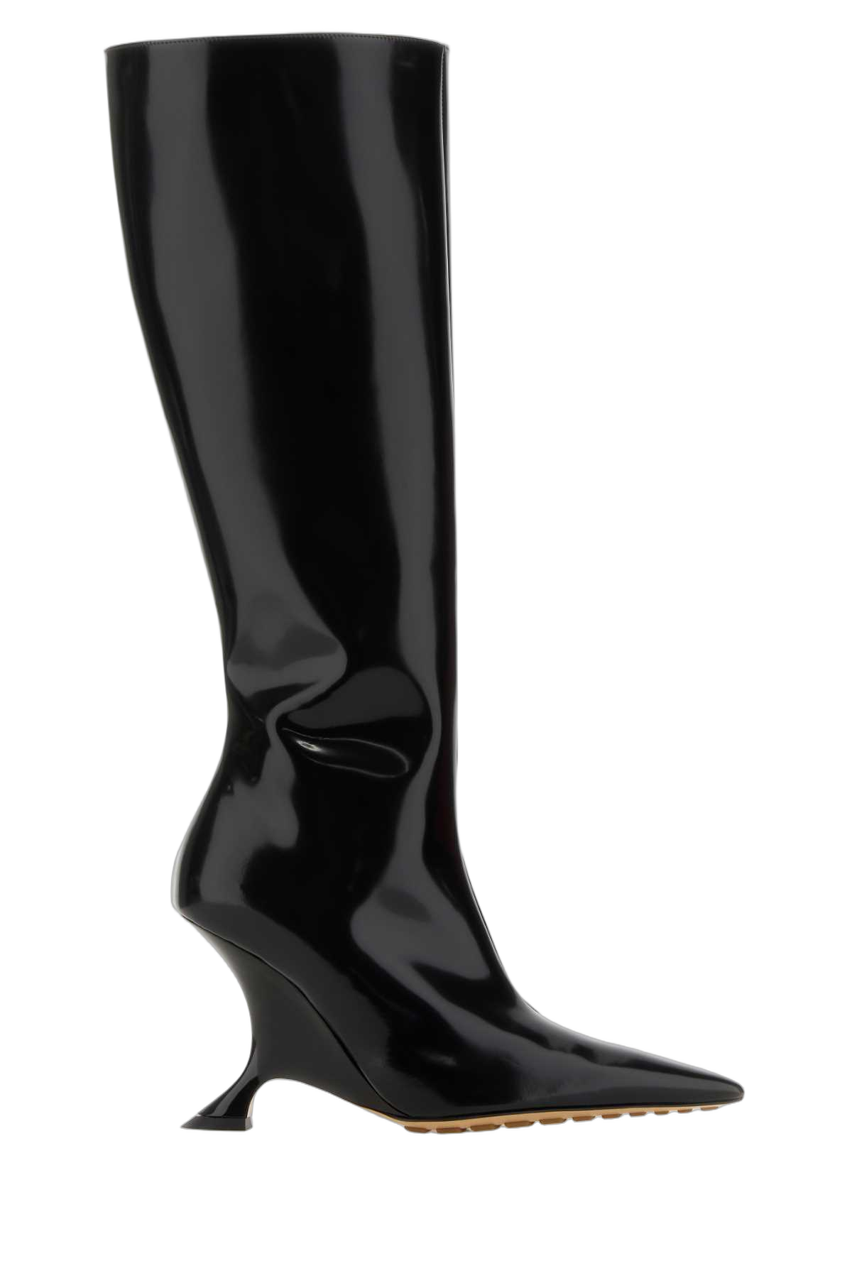 Bottega Veneta Sculptural Wedge Heel Boot — Black