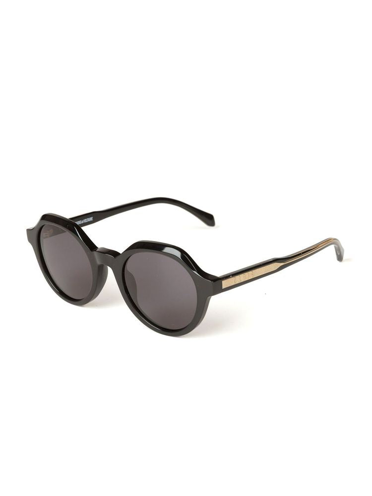 Zadig & Voltaire SZV453 Gafas de sol redondas de acetato — Negro