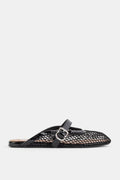 Maison AlaïA Open Mesh with Leather Strap Sandal — Black