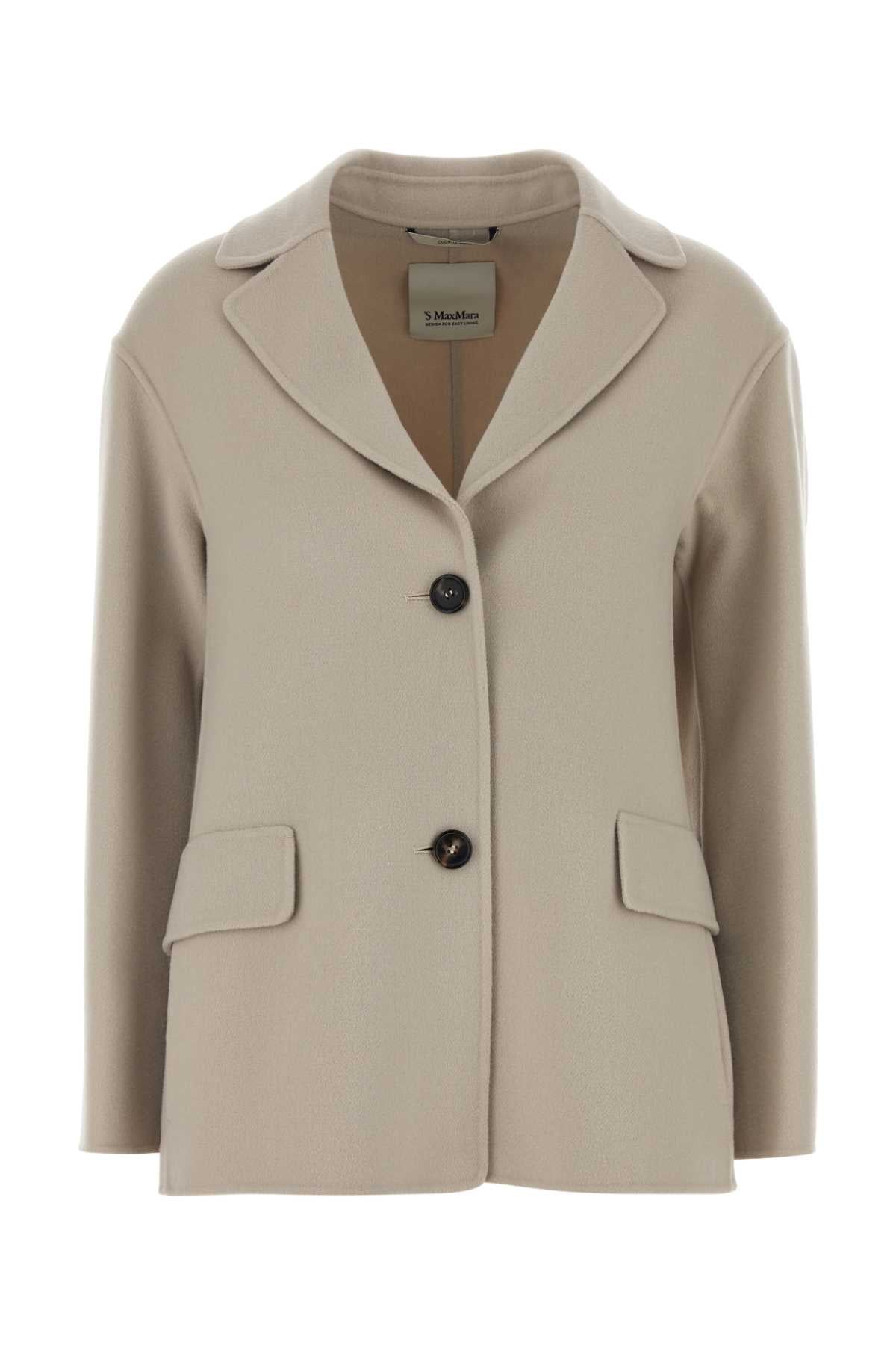 S Maxmara Virgin Wool Blazer — Beige