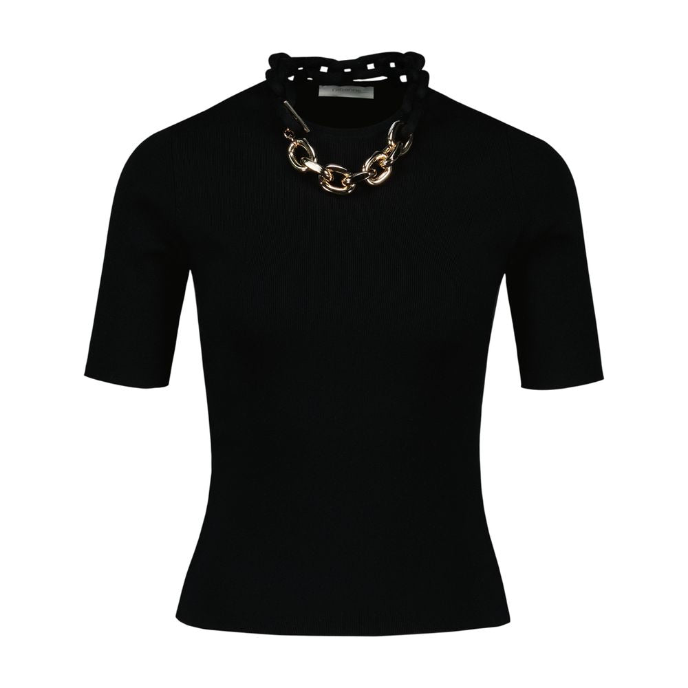 Rabanne Chain-Detailed Cotton Cardigan — Black