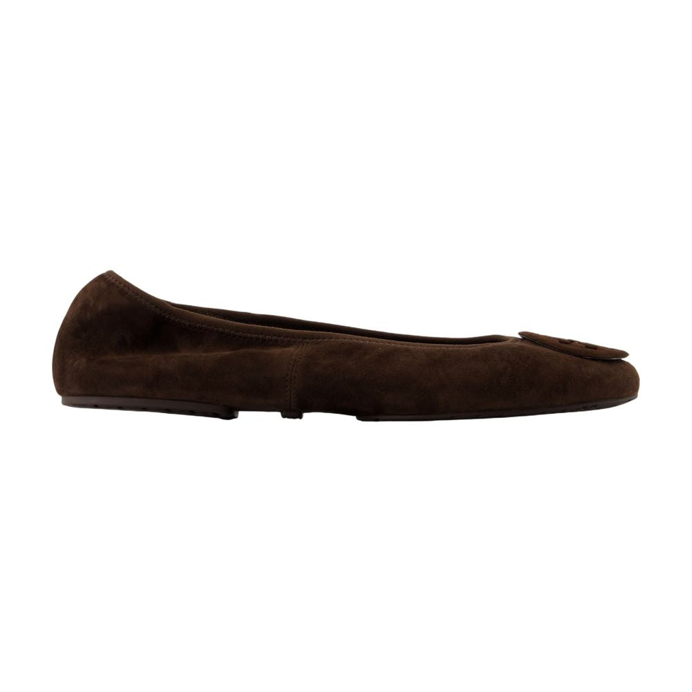 Tory Burch Reva Travel Ballerina Flat — Brown