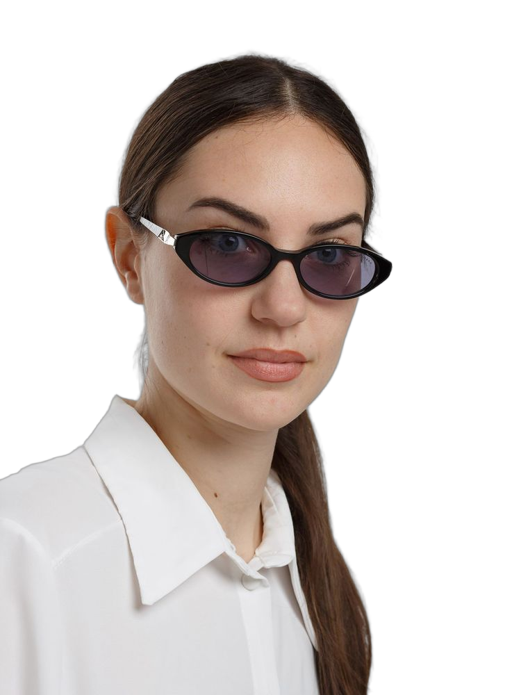 Hickmann HI9301 Purple-Tinted Acetate Sunglasses — Black