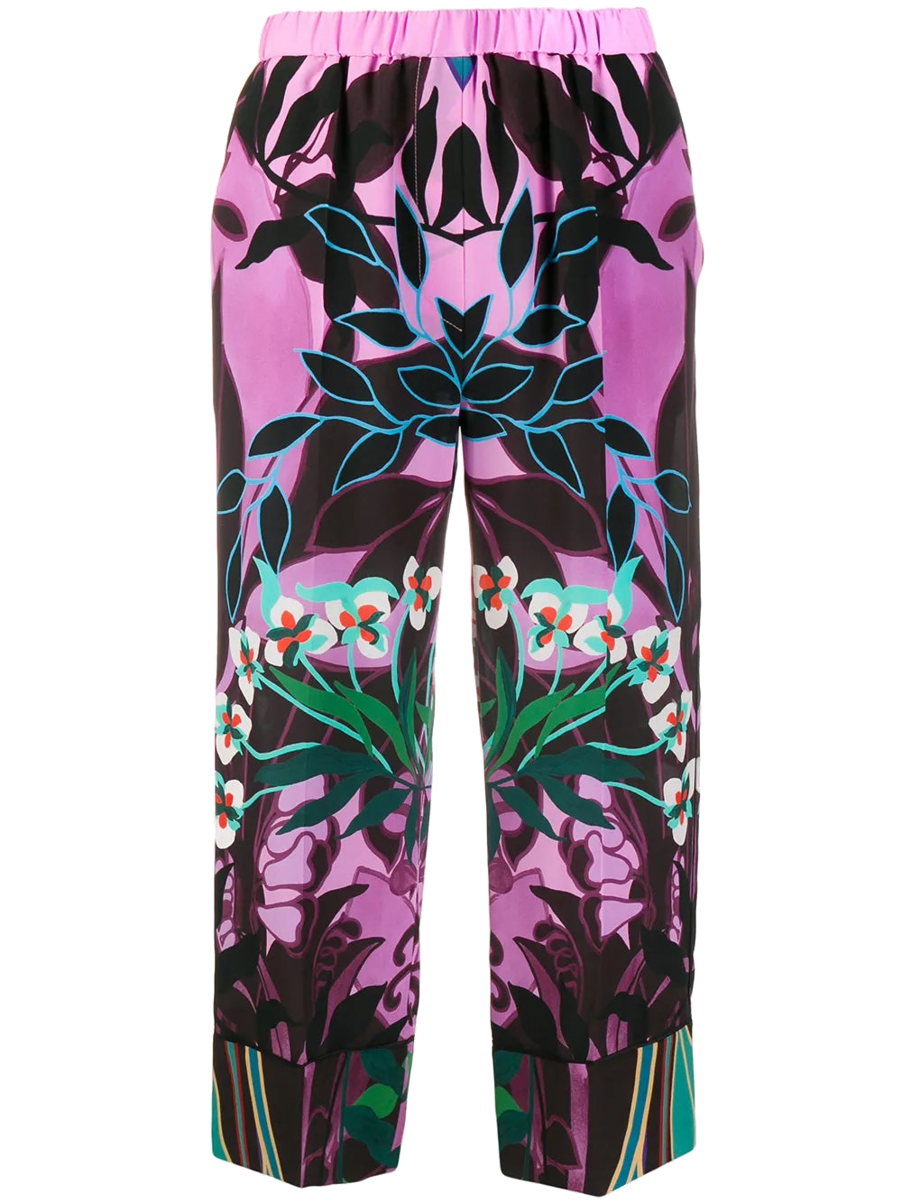 Valentino Mirrored Floral Print Culottes — Pink