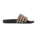 Burberry Check Print Slide Sandal — Beige