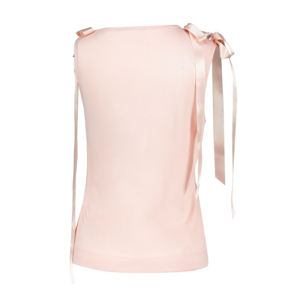 Simone Rocha Bow Ribbon-Tail Tank Top — Pink