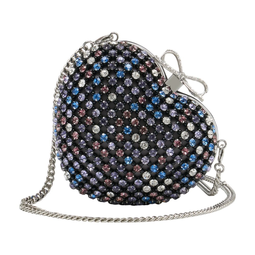 Self-Portrait Heart Clutch — Black