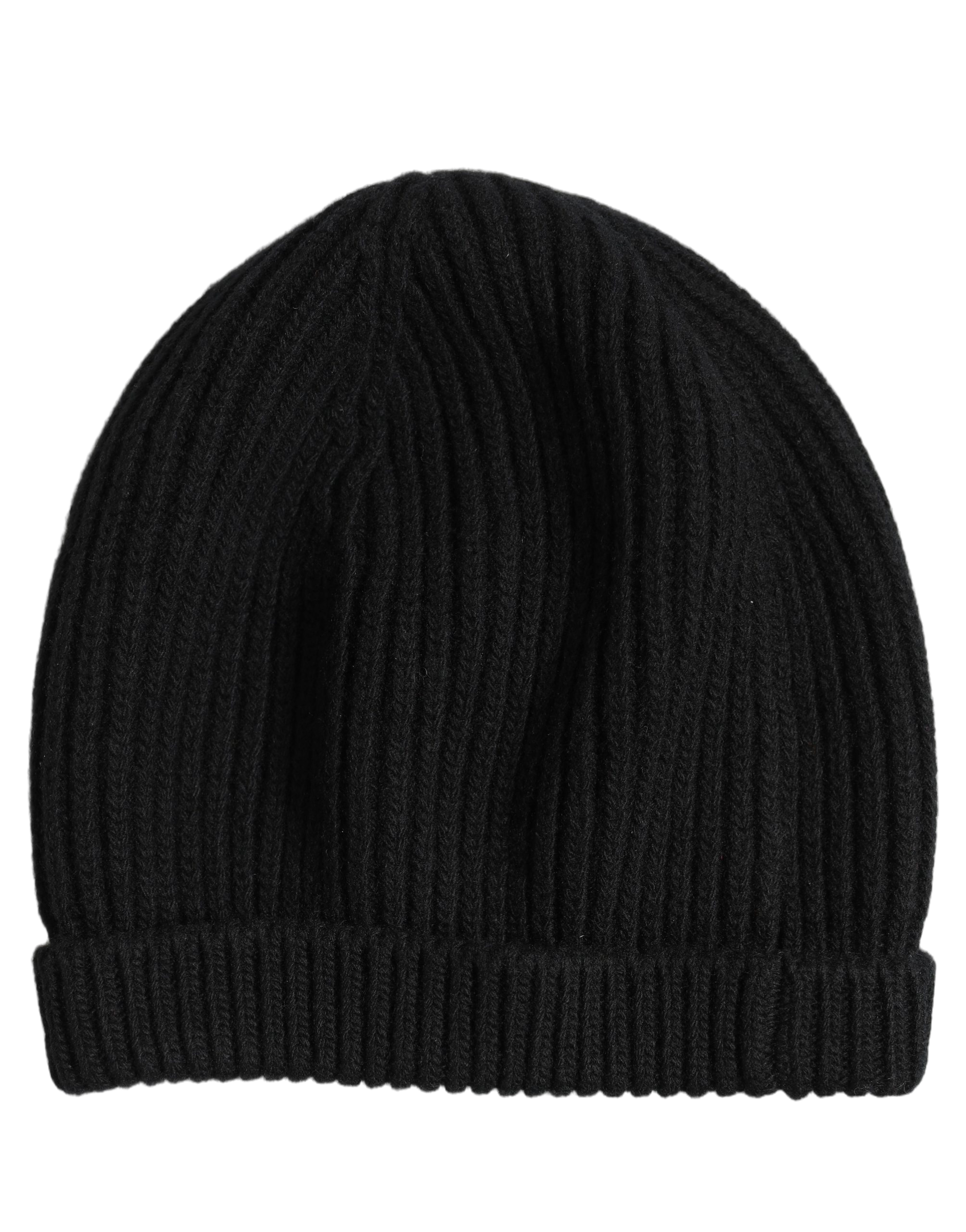 Dolce & Gabbana HAT10071 Virgin Wool Knitted Beanie — Black
