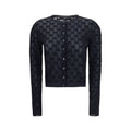 Gucci GG Embroidered Viscose Crepe Cardigan — Black
