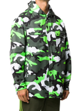 Valentino Camouflage Print Hooded Jacket — Green