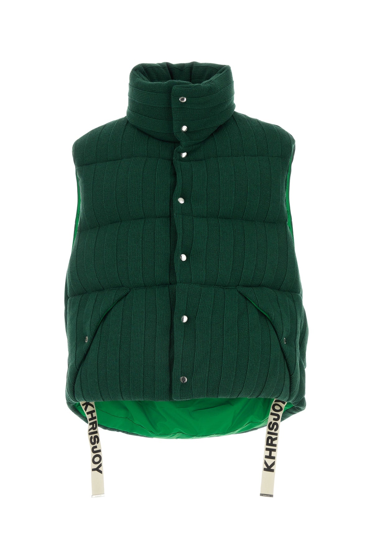 Khrisjoy Quilted Cotton Vest — Green