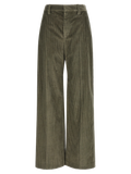 Brunello Cucinelli Corduroy Flared Trousers — Green