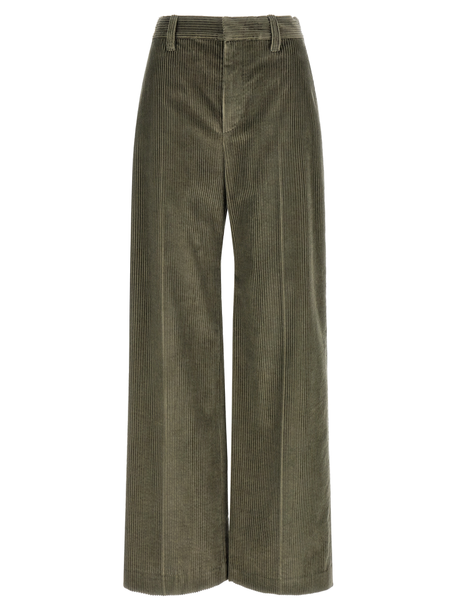 Brunello Cucinelli Corduroy Flared Trousers — Green