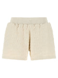 Off-White Embossed Logo Terry Bermuda Shorts — Beige