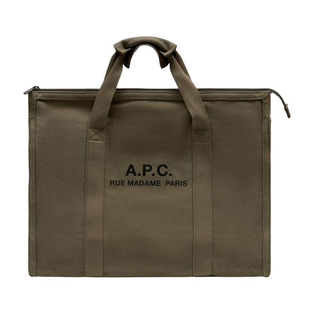 A.P.C. Cotton Canvas Tote Bag — Khaki