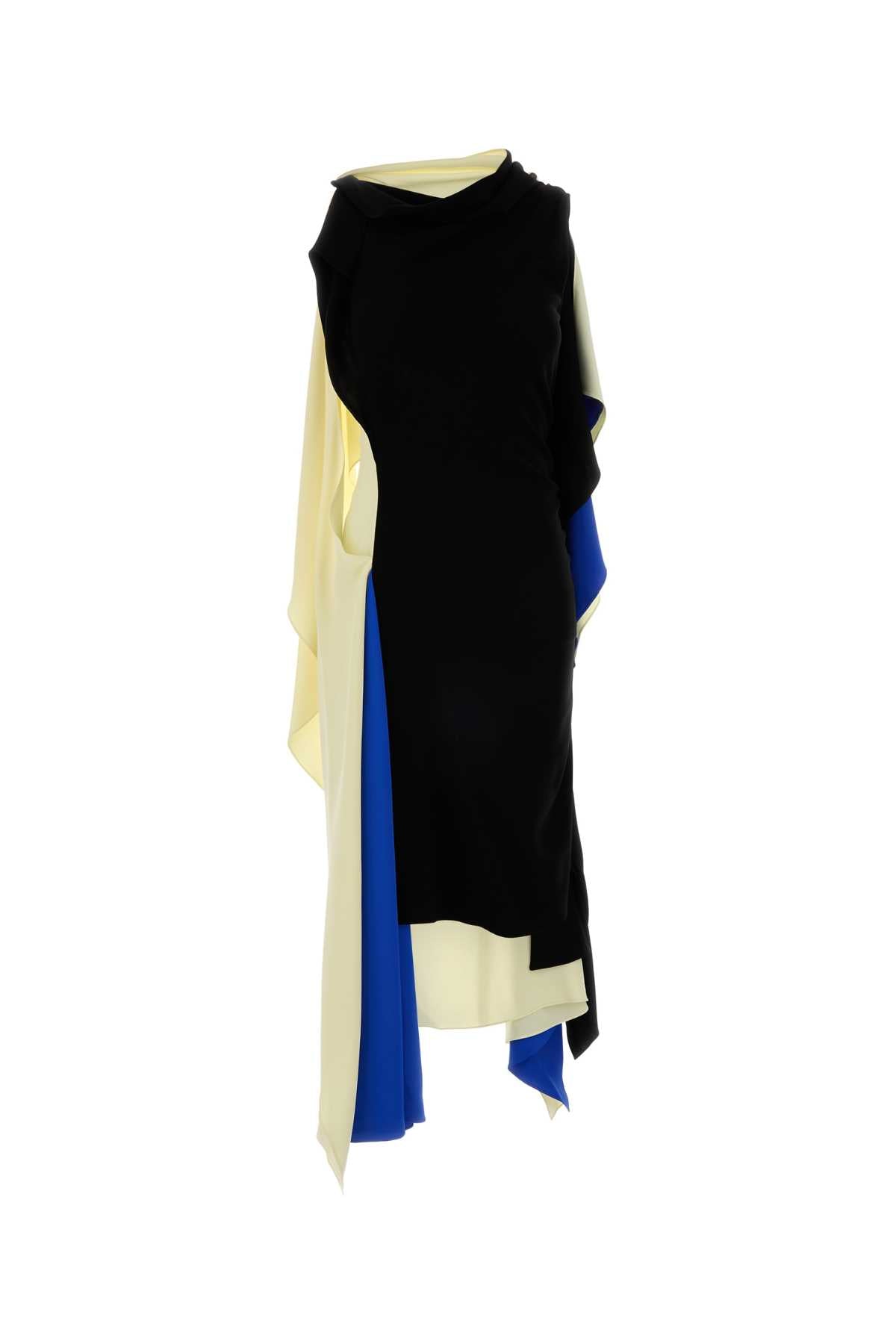 Loewe Colorblock Viscose Dress — Black