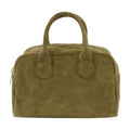 Margesherwood Soft Cowhide Bowling Handbag — Khaki