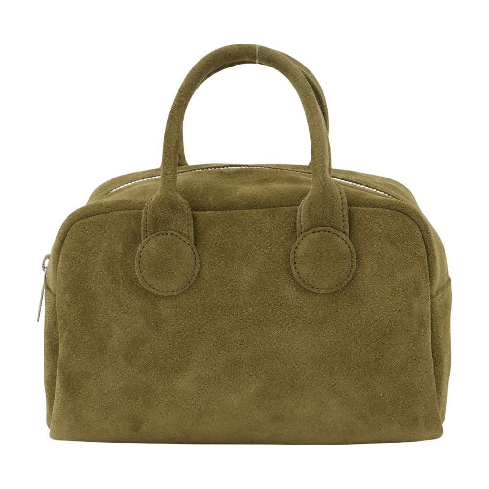 Margesherwood Soft Cowhide Bowling Handbag — Khaki