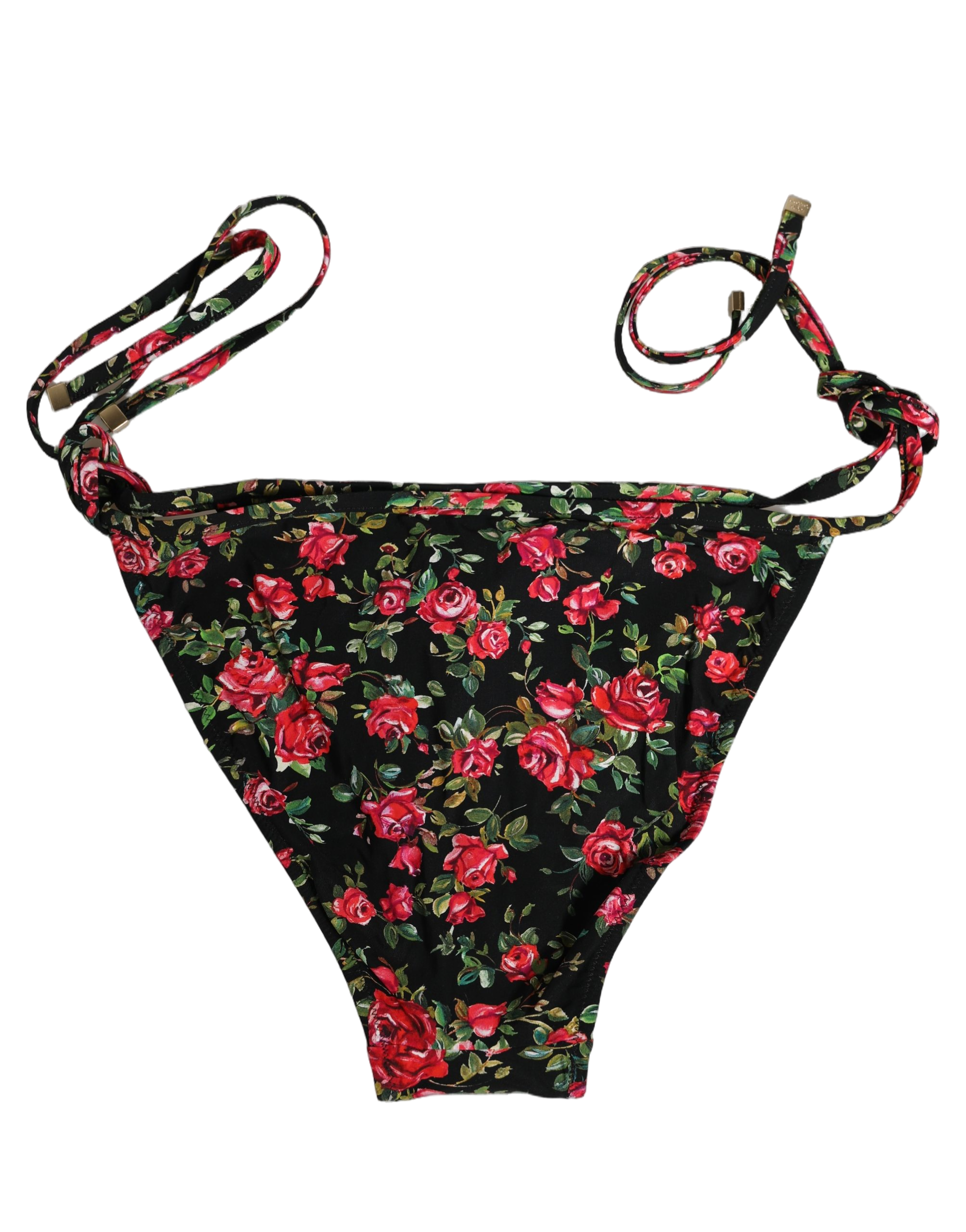 Dolce & Gabbana Floral Print Bikini Bottom — Black