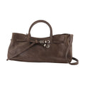 Margesherwood Leather with Hardware Bow Shoulder Bag — Brown