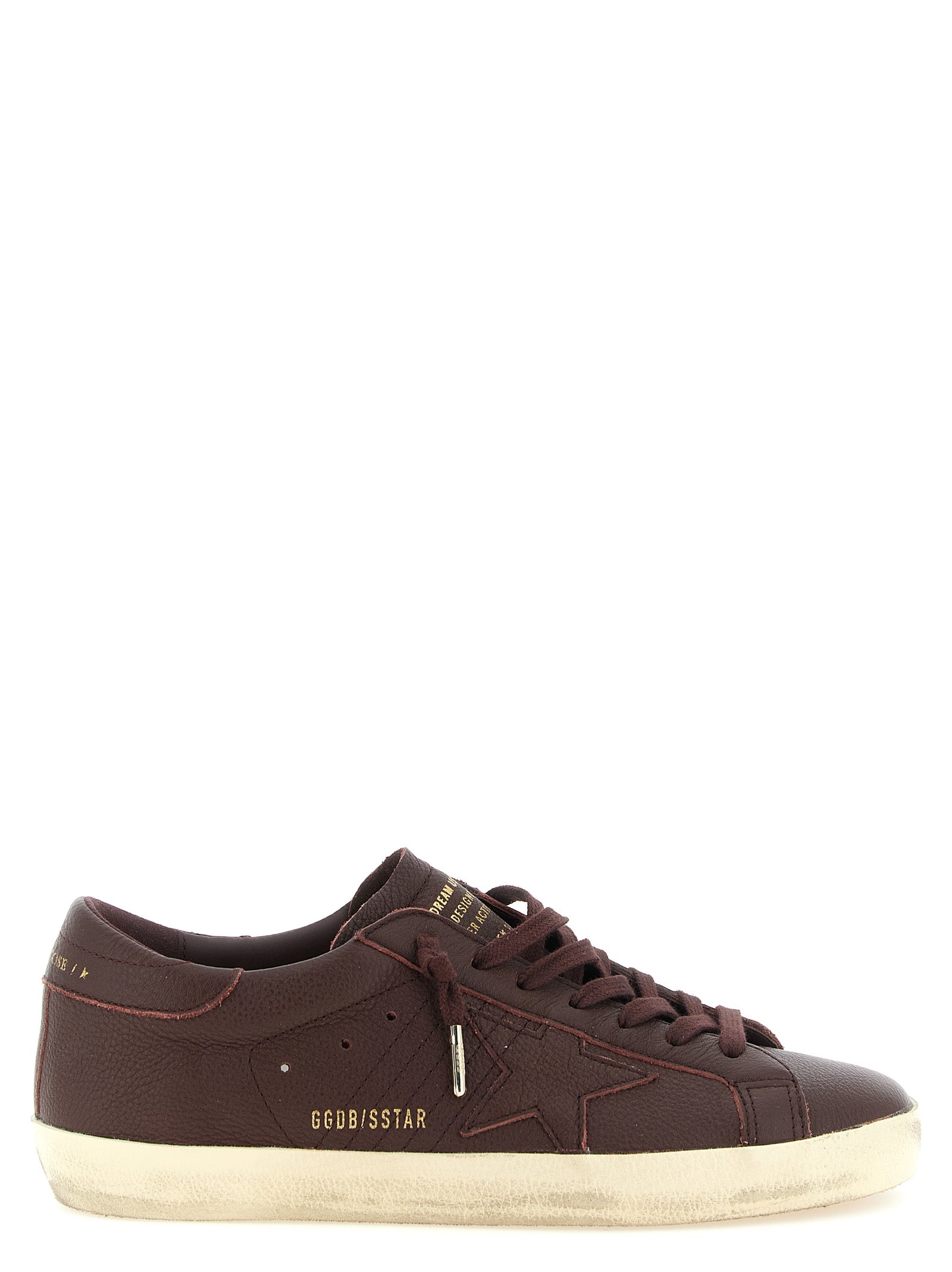 Golden Goose Hammered Cowhide Sneaker — Bordeaux