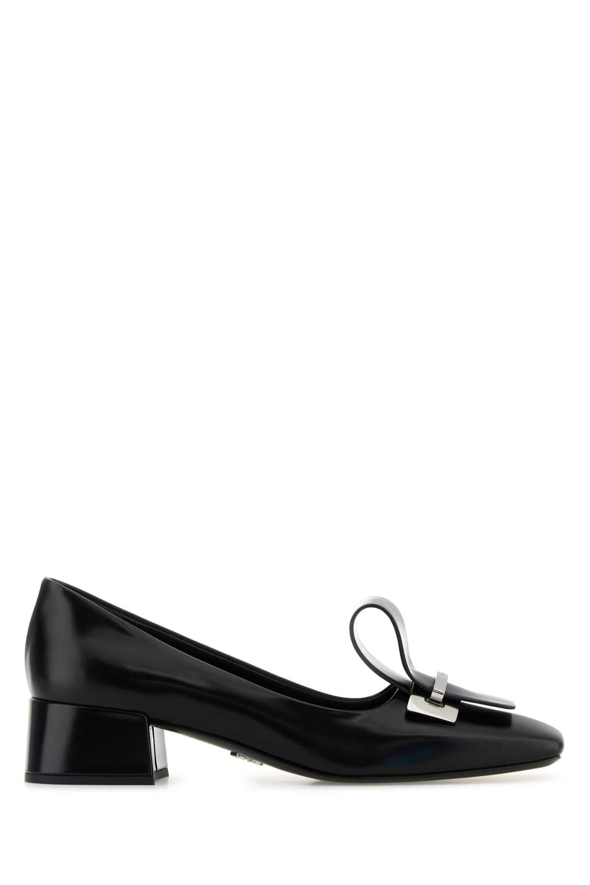 Prada Vitello Leather Pump — Black