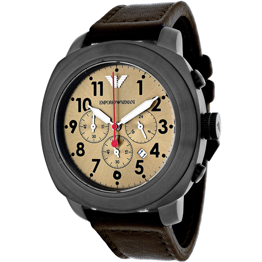 Armani Chronograph Watch — Brown