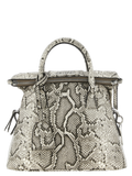 Maison Margiela Python-Print Goatskin Shoulder Bag — Gray